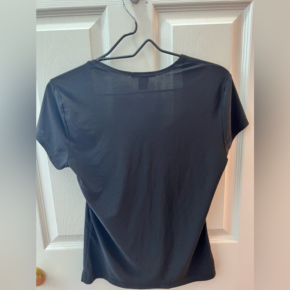 Susan Lawrence vintage black spandex top baby doll top - Picture 2 of 10